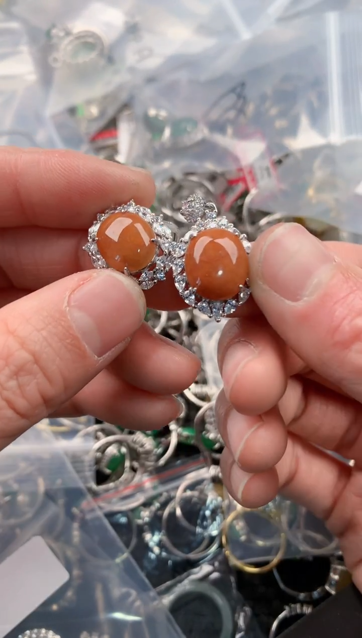 银S925镶嵌戒指翡翠444   10