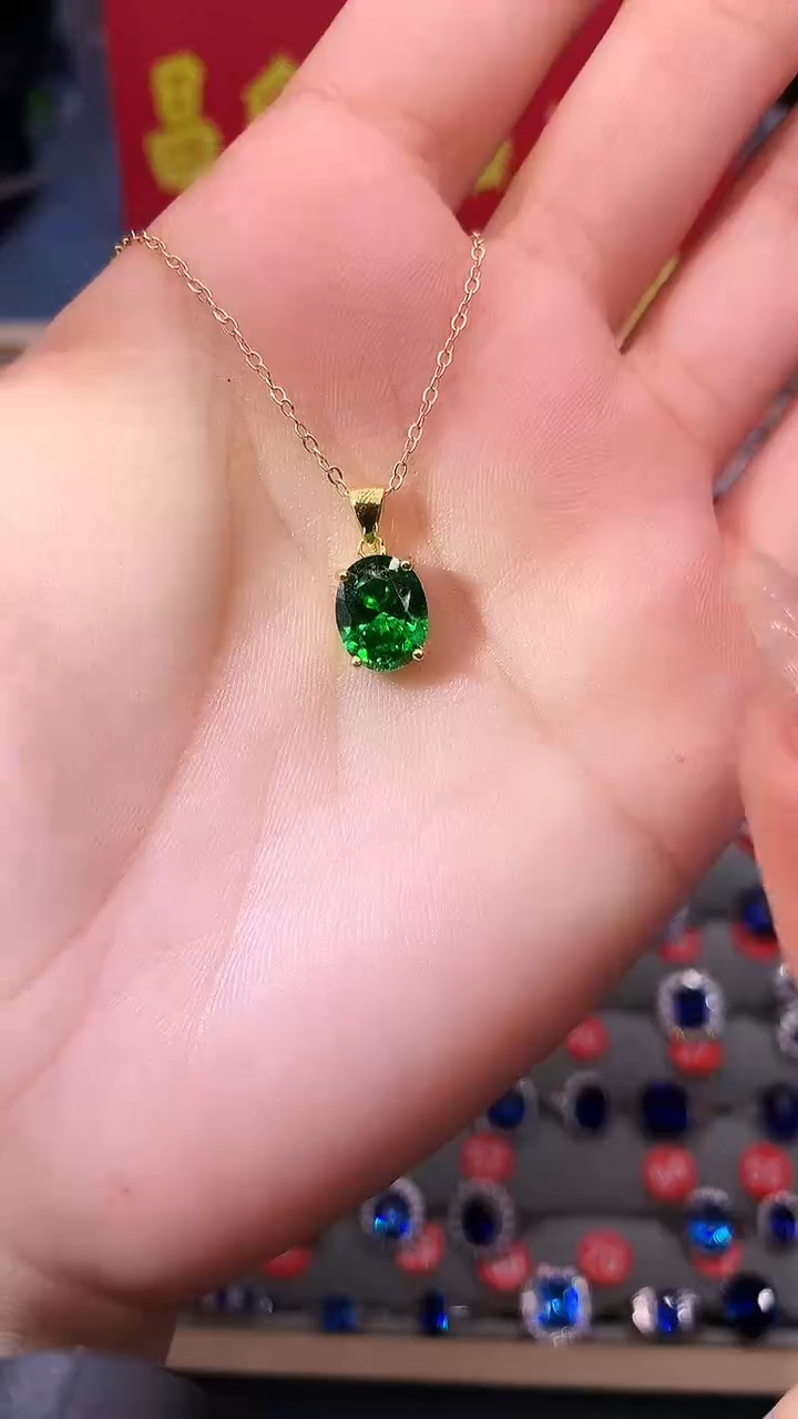 【闪购商品】透辉石吊坠赠链银S925镶嵌11111