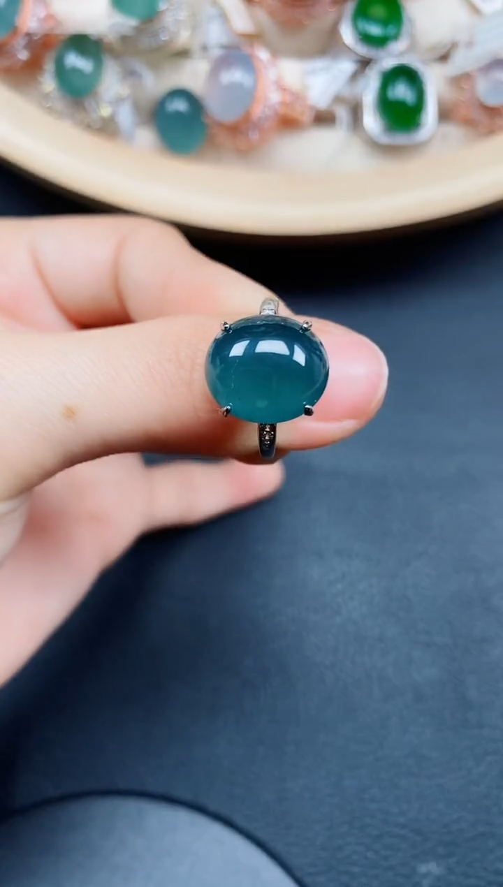 【闪购商品】翡翠戒指银S925镶嵌翡翠