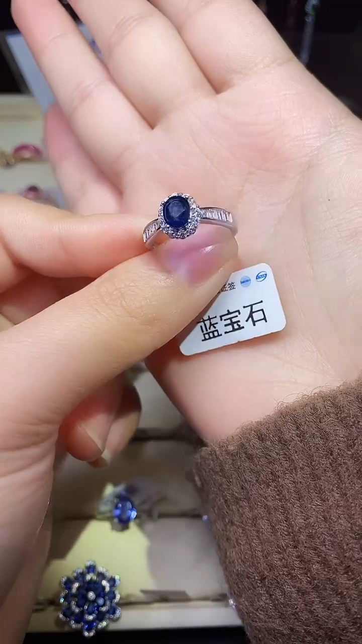 【闪购商品】蓝宝石戒指银S925镶嵌.........