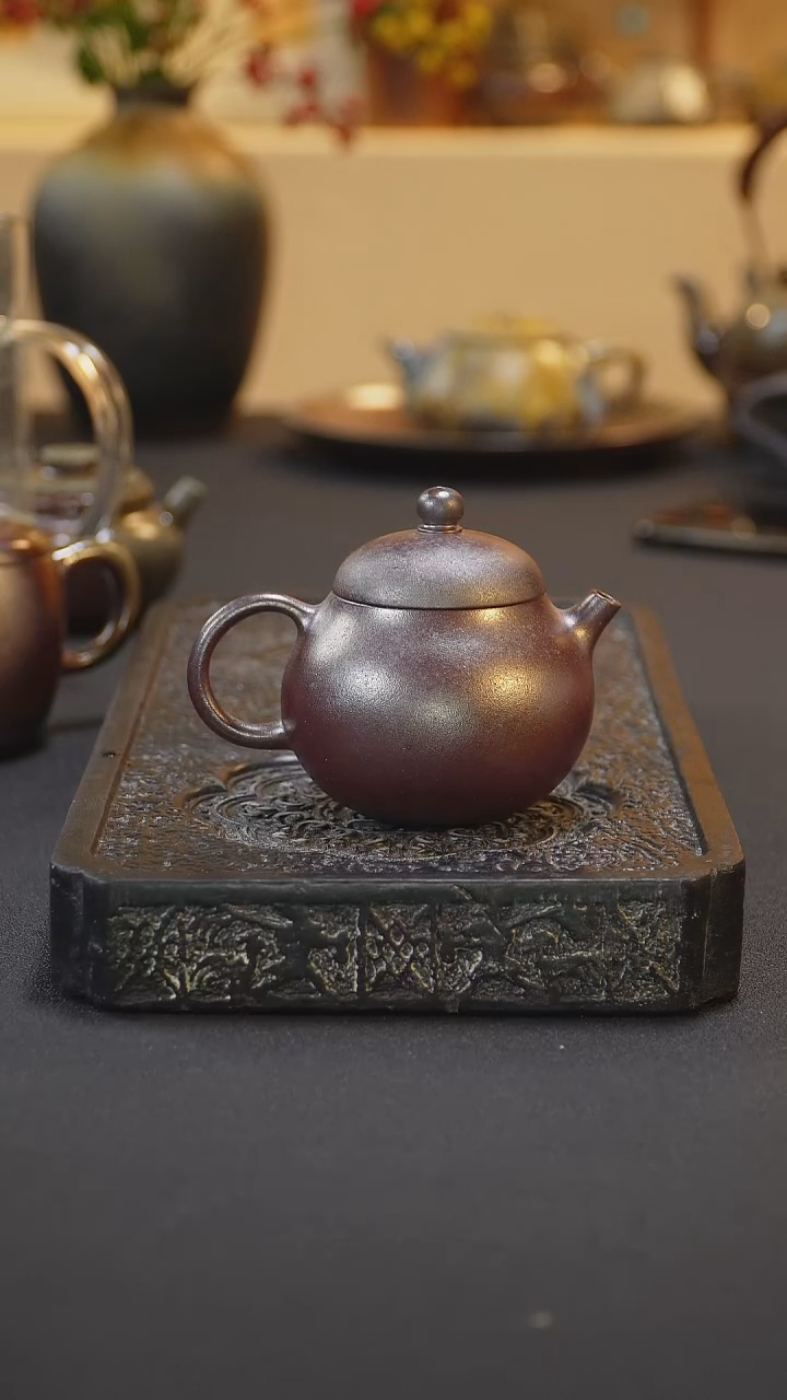 茶壶紫砂纯自然柴烧