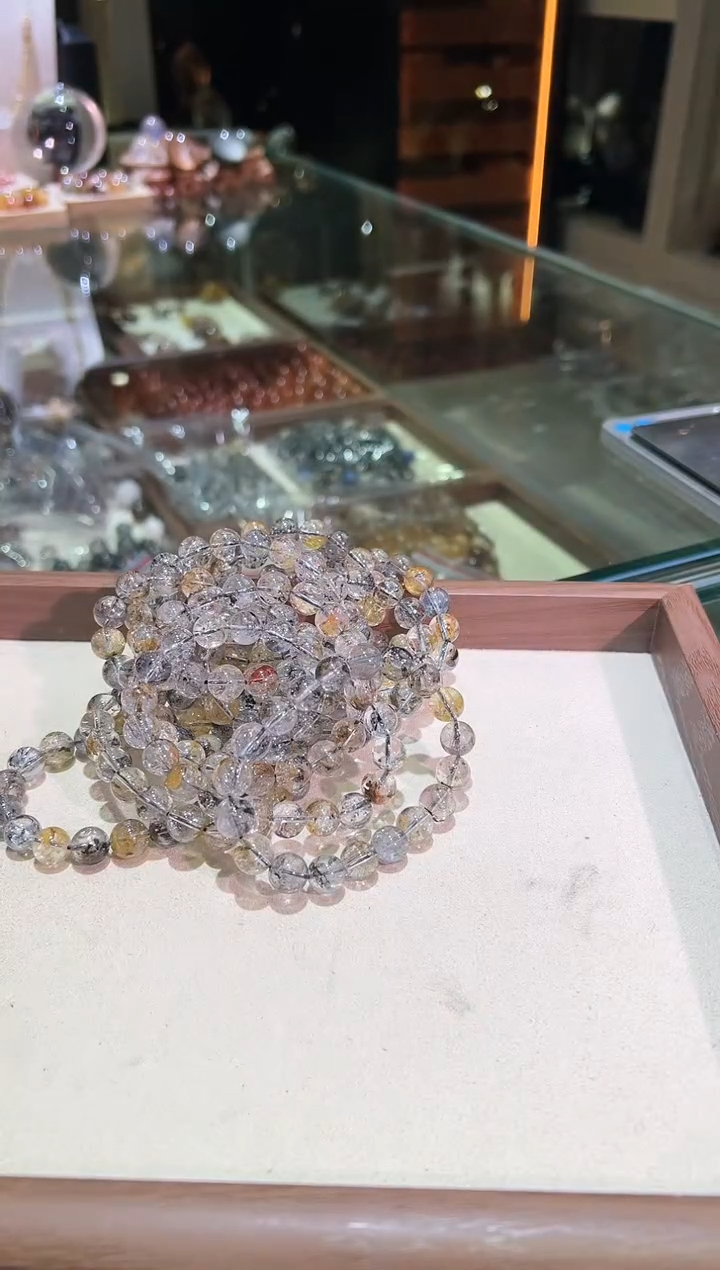 水晶手链未镶嵌10.5mm+彩闪灵（多样性发一）