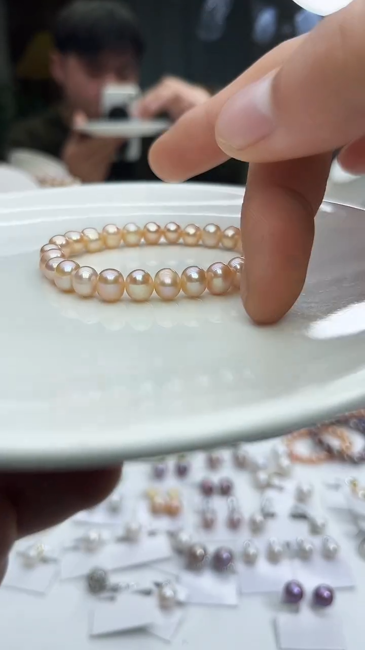 未镶嵌手链淡水珍珠（无）中国红色系