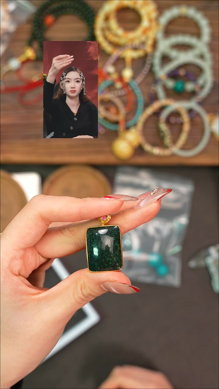 18K金镶嵌绿松石吊坠(不含链)一*节遇见文玩品质回血