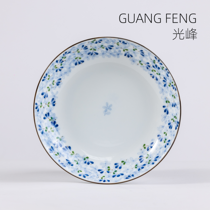【芽花】日本进口芽花四寸平盘13.5CM