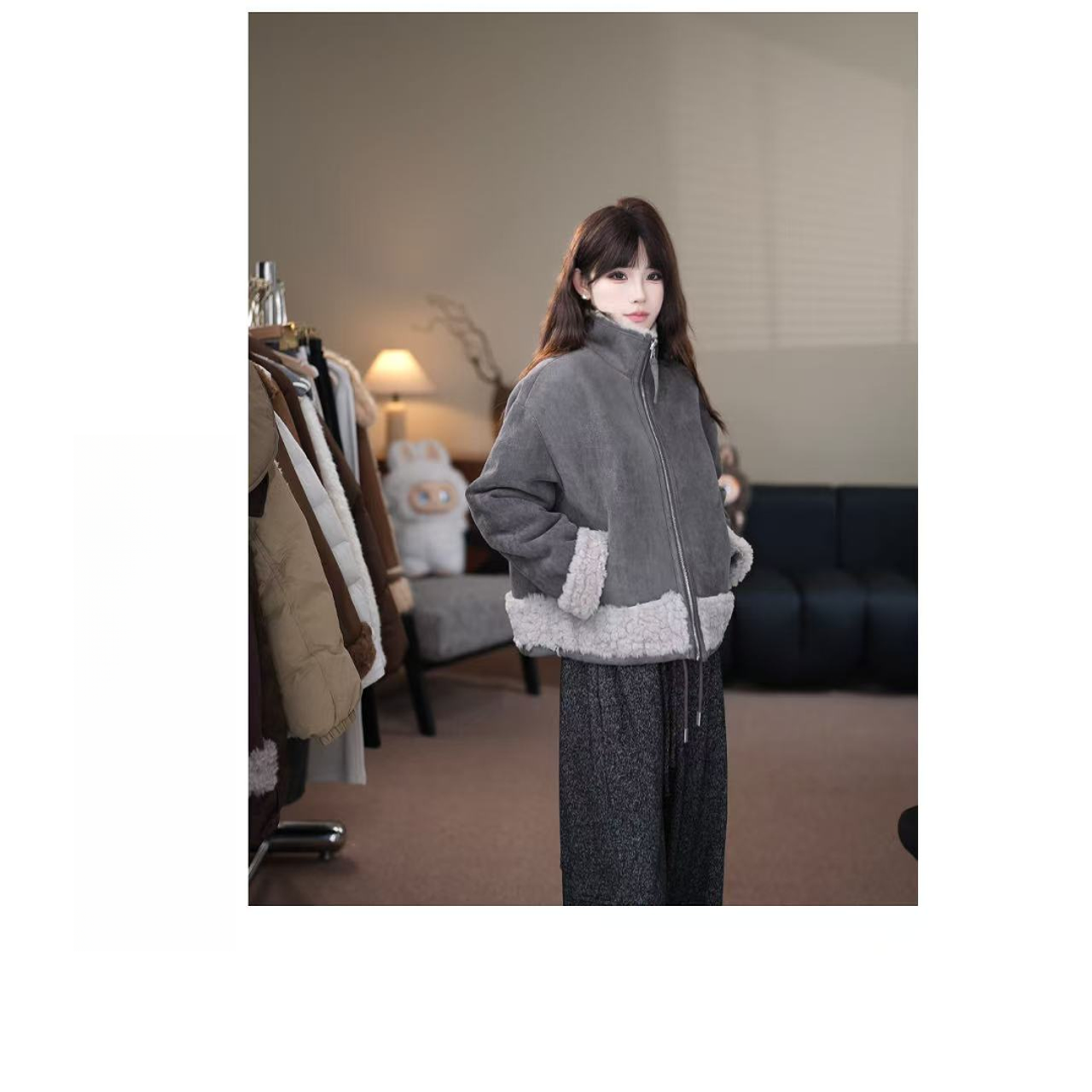 XIAOAI 【爱尔兰】 2025冬季新款高级感短款加绒保暖外套  A20765