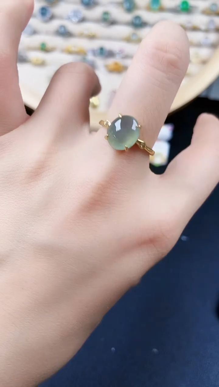 翡翠银S925镶嵌戒指4645645