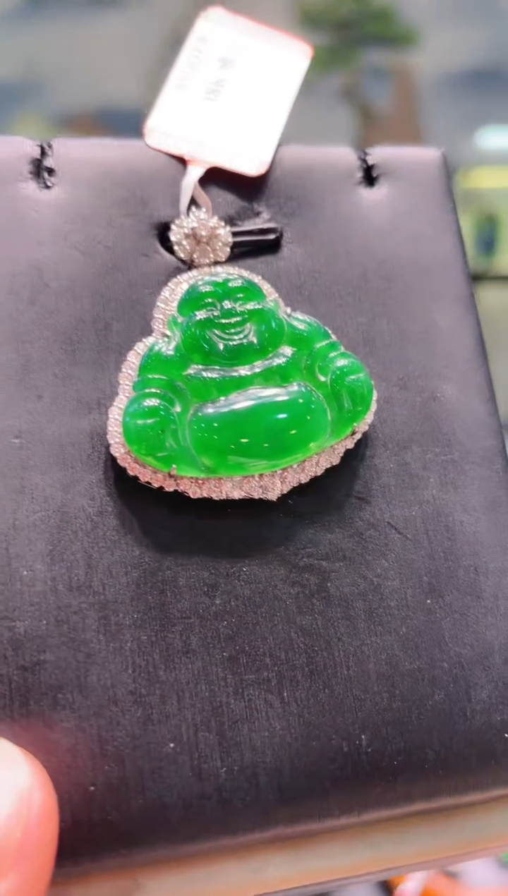 【闪购商品】翡翠颈饰18K金镶嵌A72天然A货翡翠