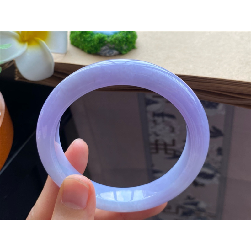 730期！6210号57-11.5-8.3紫罗兰正圈天然翡翠手镯