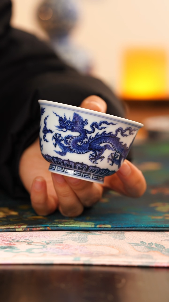 【闪购商品】松风馆青花龙纹大杯
