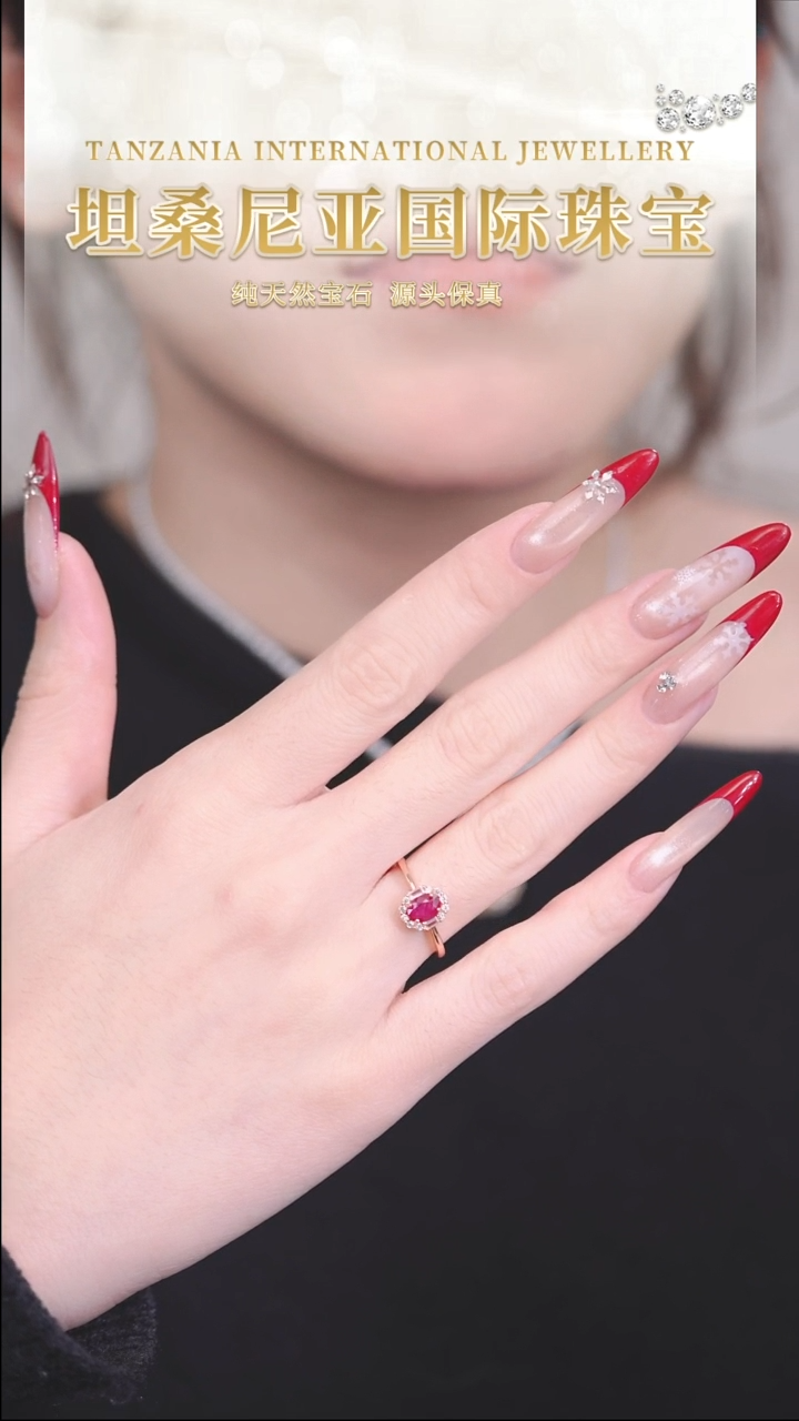 银S925镶嵌戒指红宝石缅甸鸽血红-天然戒指1.2克拉