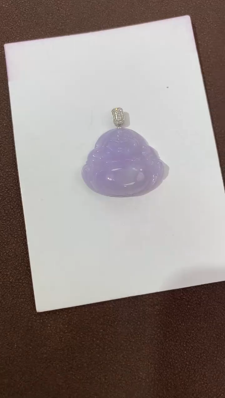 【闪购商品】翡翠颈饰18K金镶嵌天然缅甸a货翡翠