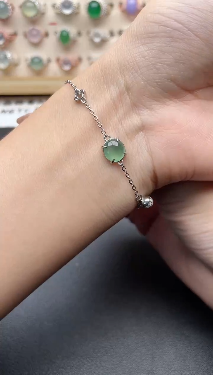 【闪购商品】翡翠戒指银S925镶嵌一物一证一礼盒