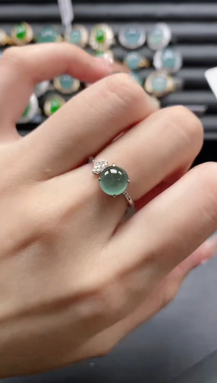 【闪购商品】翡翠戒指银S925镶嵌51151