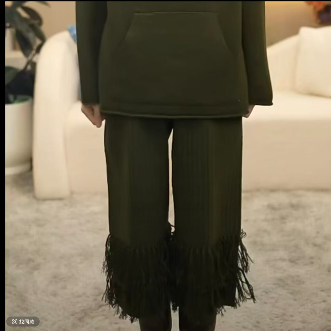 重磅推荐！100%羊毛【苔青绿流苏裤】
