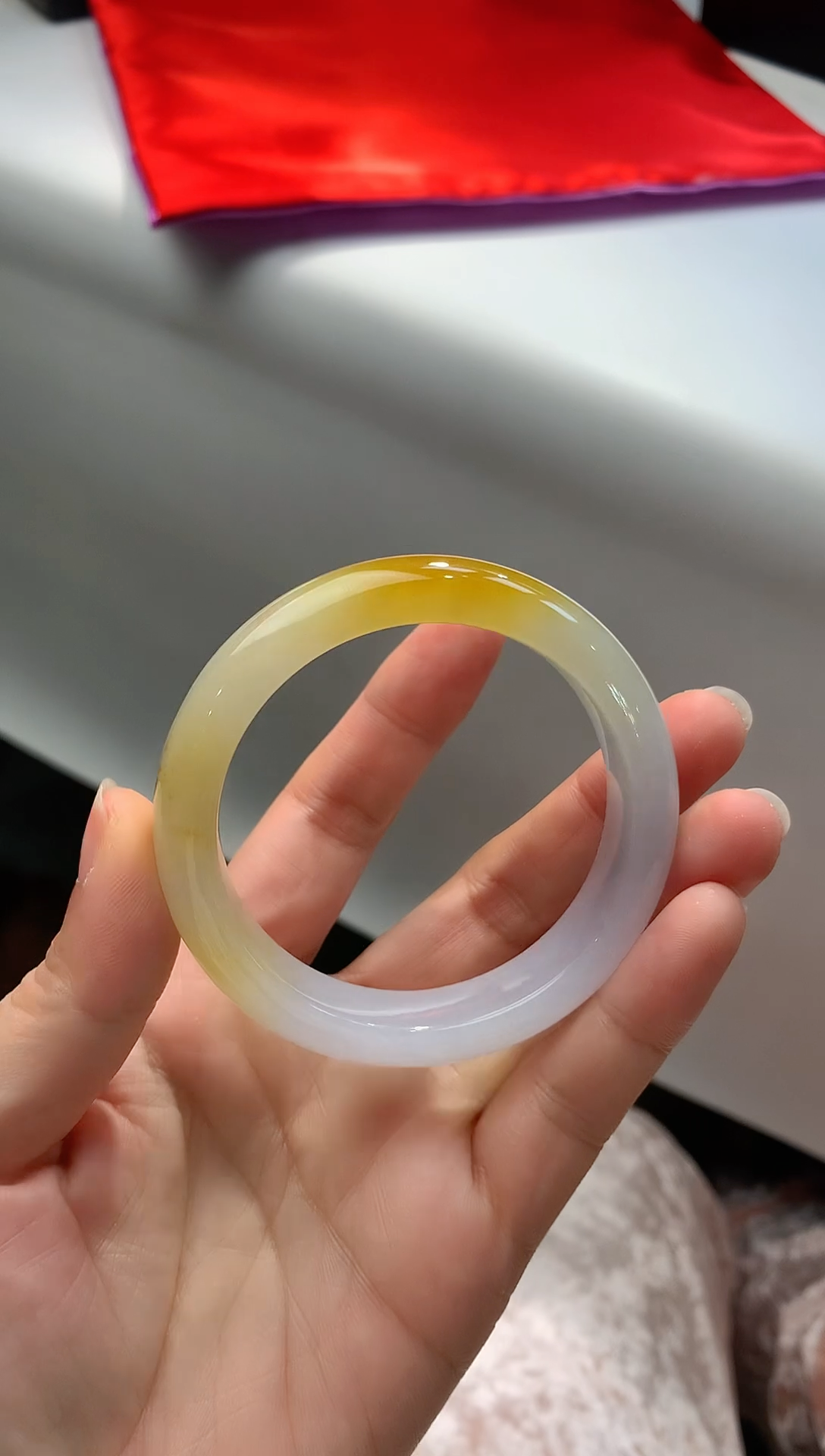 未镶嵌手镯翡翠【云翠阁】天然A货冰黄翡手镯