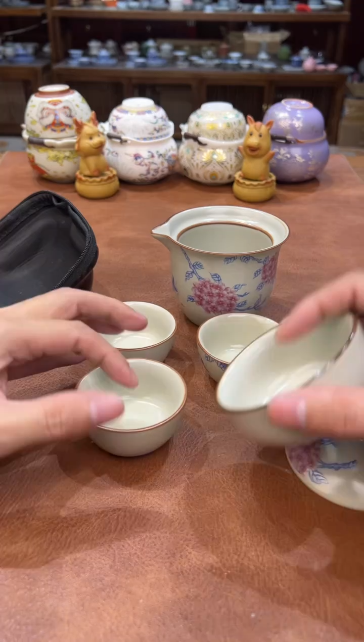 真的很便宜会开片的旅行茶具