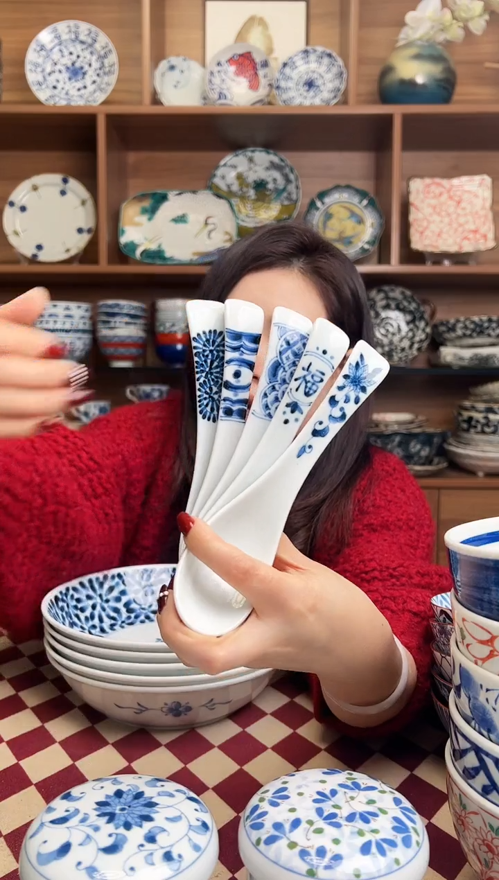 【闪购商品】瓷片蓝凛堂长勺子 5只装混搭   