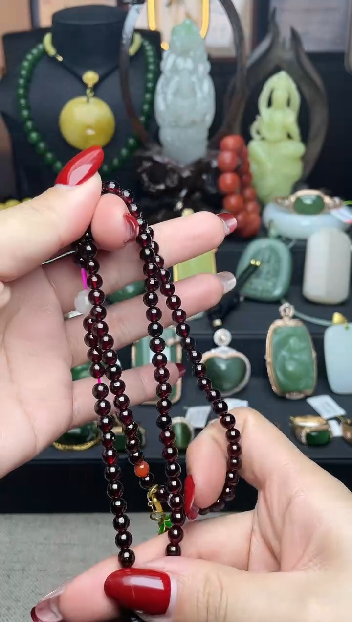 【闪购商品】石榴石颈饰未镶嵌项链