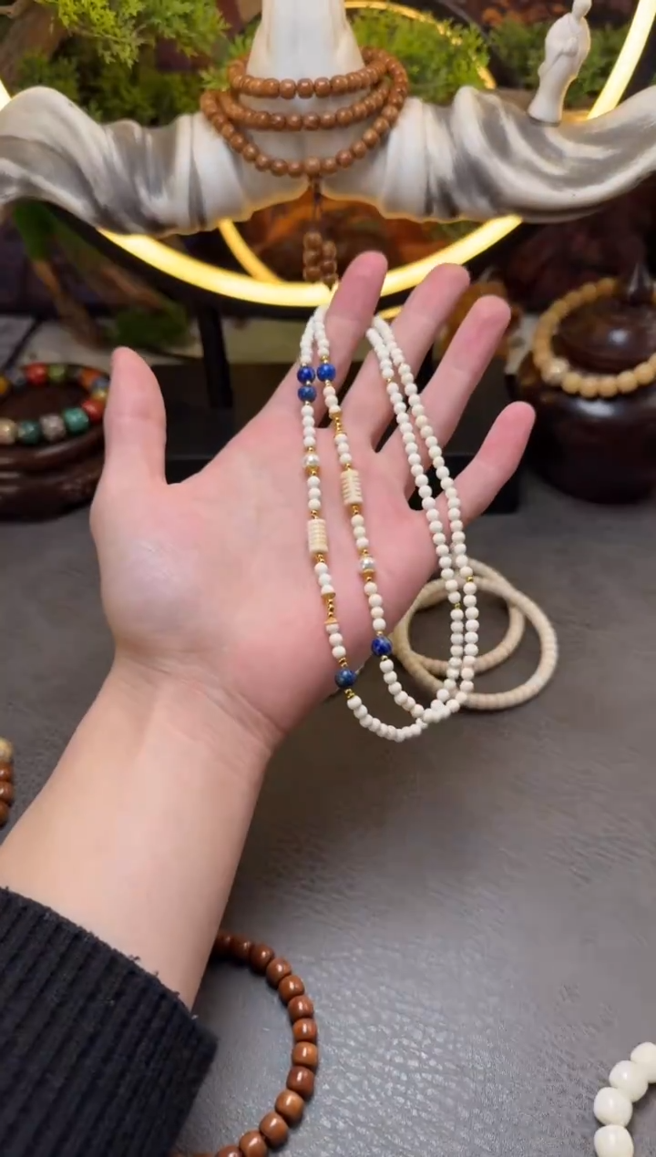 手串/手链/手镯猛犸象牙圆珠配饰4mm双圈