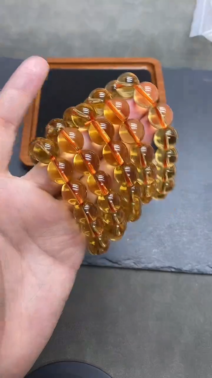 水晶手串未镶嵌黄水晶13mm