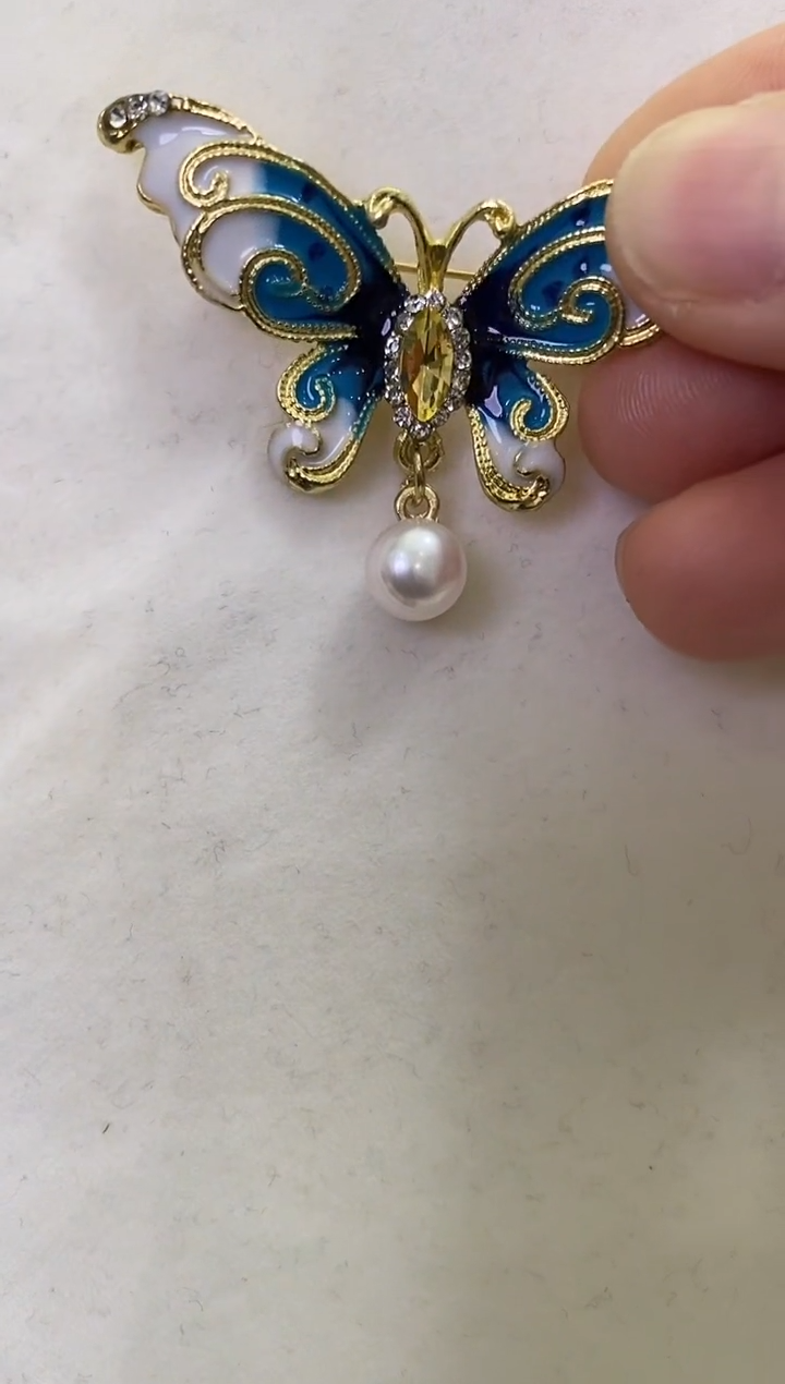 未镶嵌LL淡水珍珠珍珠胸针@@by381