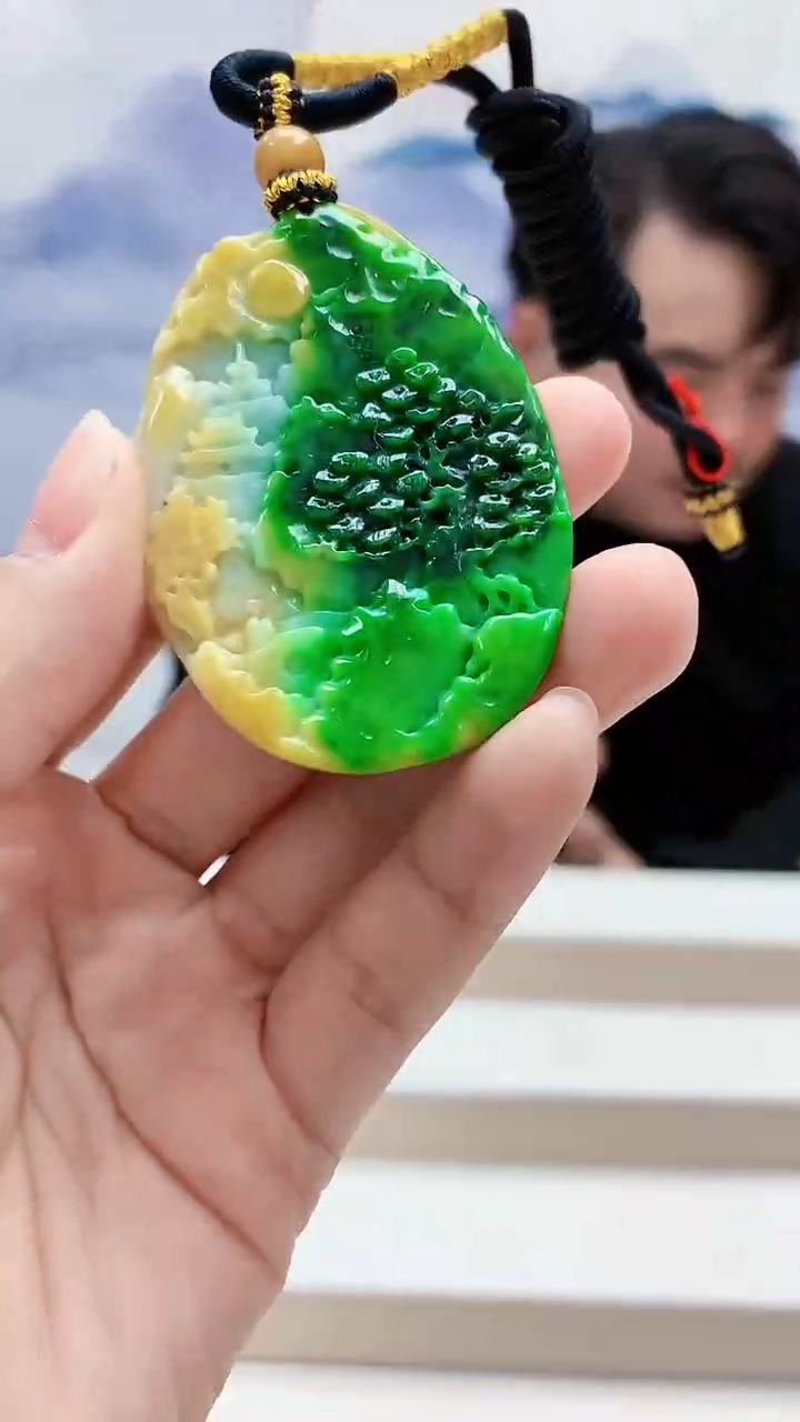 未镶嵌定制翡翠5060lr-毛货挂件100