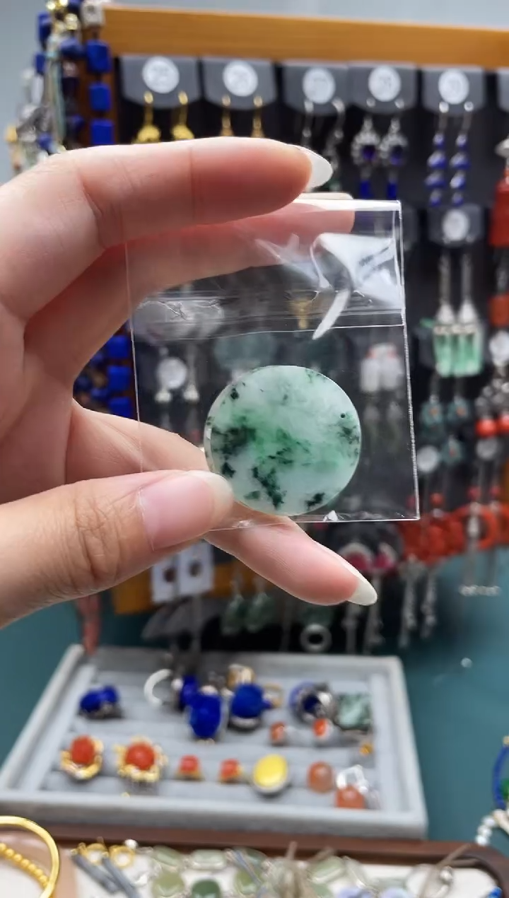 翡翠银S925镶嵌耳饰A*寻饰品