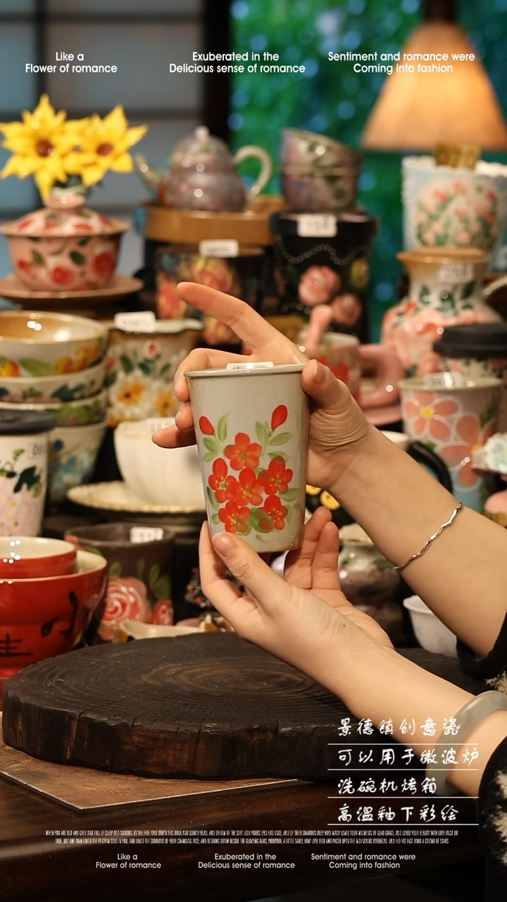 陶瓷景德镇高温釉下彩手工手绘款式