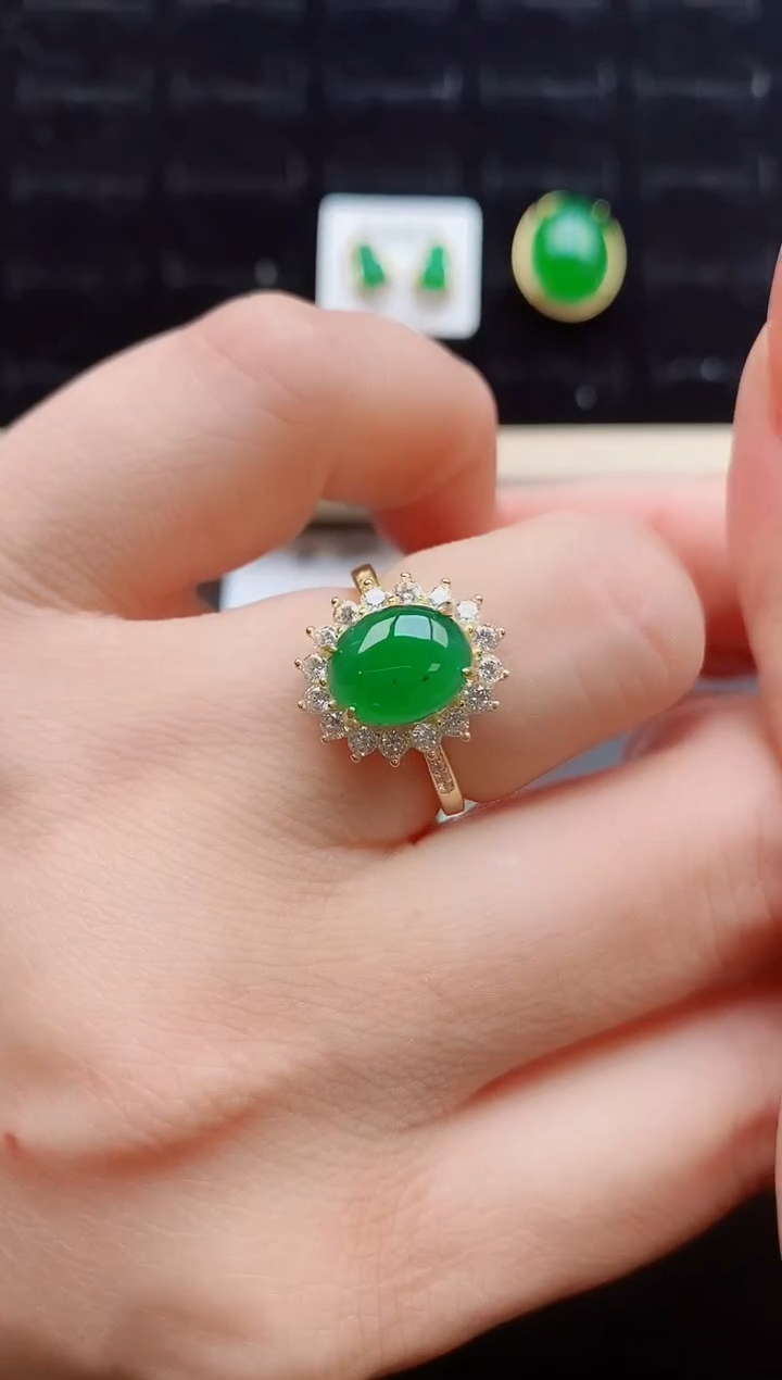 【闪购商品】翡翠戒指银S925镶嵌12121212121