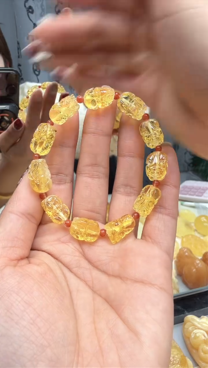 【闪购商品】琥珀裸石未镶嵌手链  多样性发一