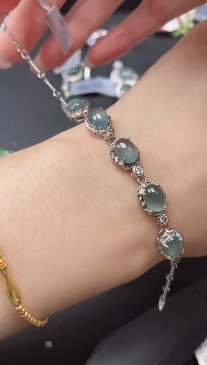 翡翠戒指银S925镶嵌5151-4