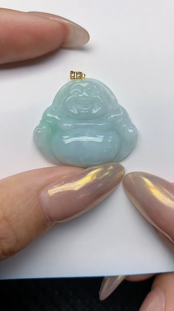 【闪购商品】翡翠颈饰18K金镶嵌 天然翡翠A货