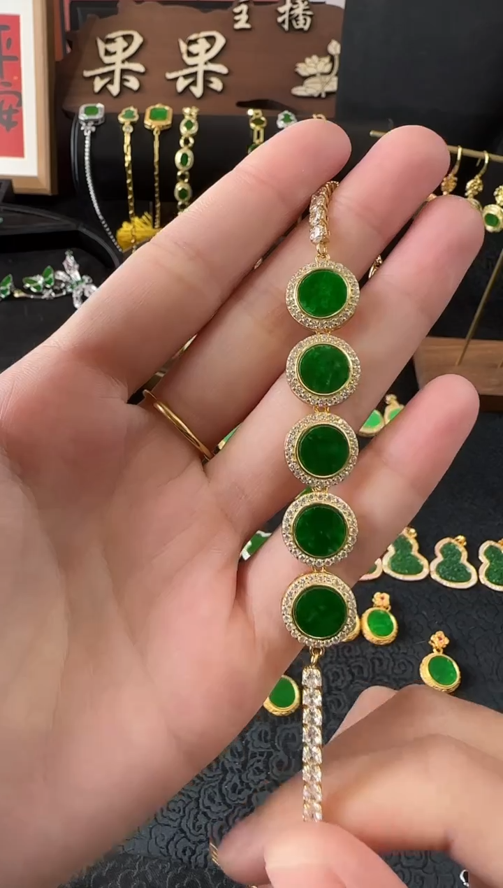 【闪购商品】翡翠手链银S925镶嵌手链
