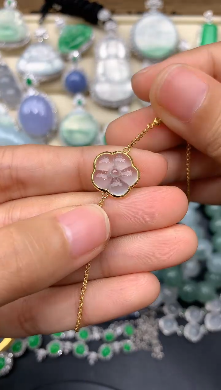 【闪购商品】翡翠手链18K金镶嵌196-中国好珍宝