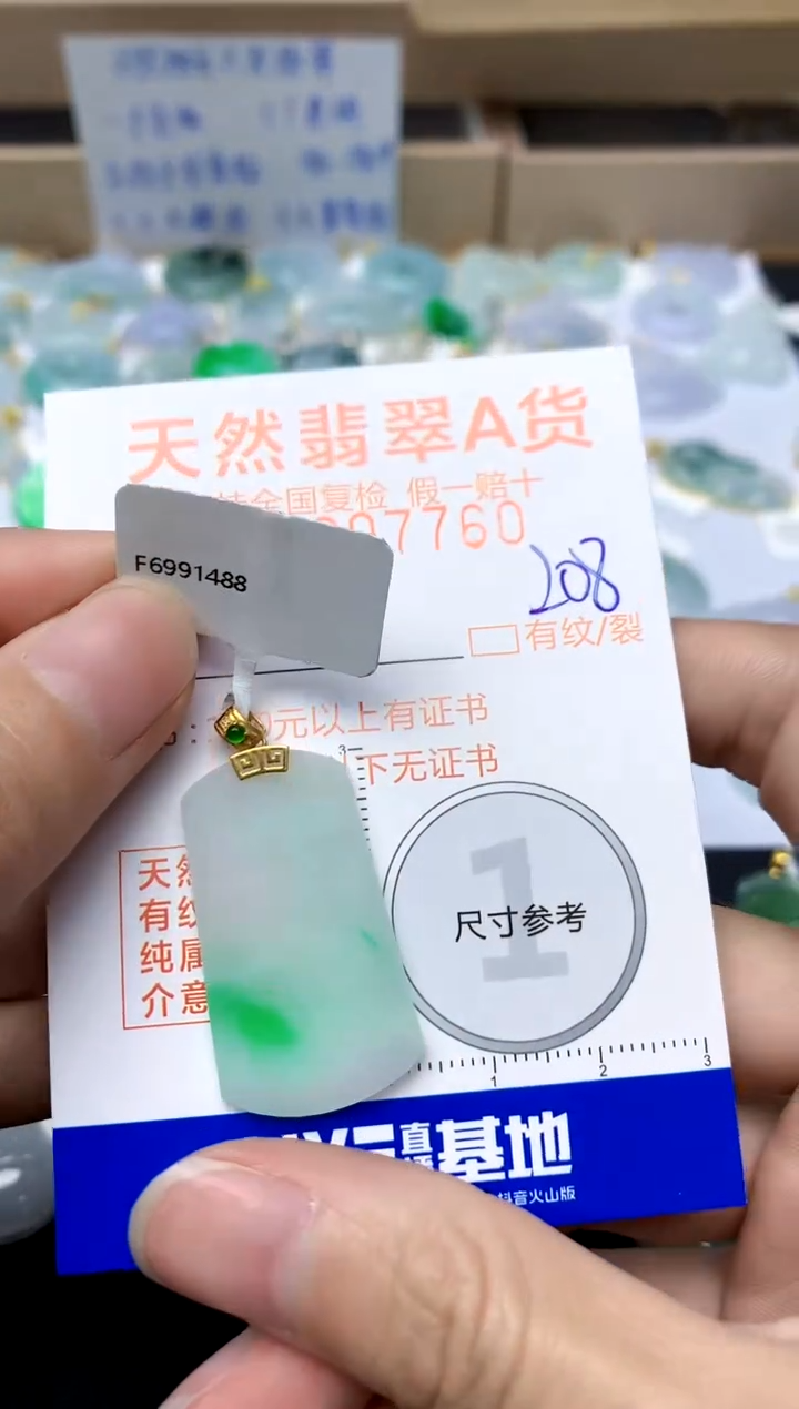 【闪购商品】翡翠颈饰18K金镶嵌208天然A货翡翠