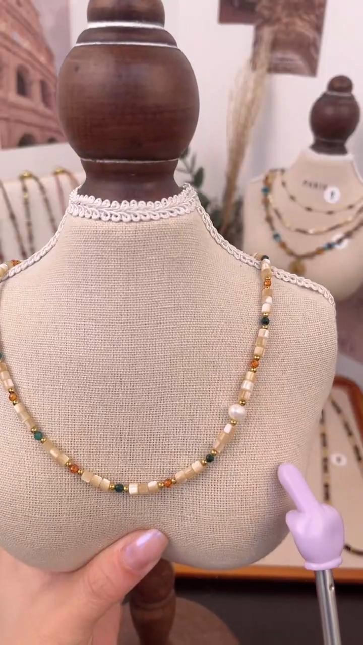 项链钛钢石英质玉1号