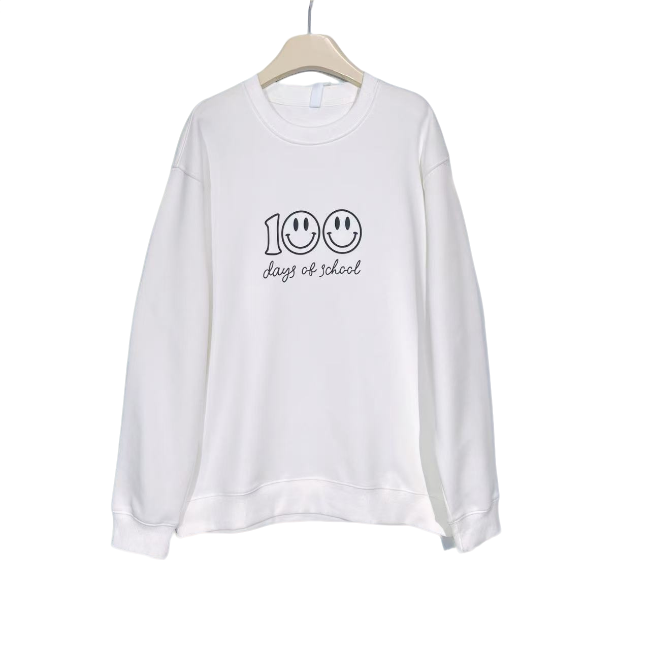 棉卫衣宽松型圆领长袖打底上衣极简时尚