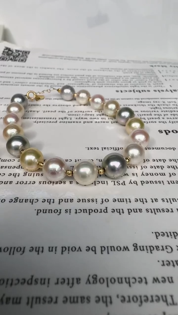 18K金镶嵌手链海水珍珠手链