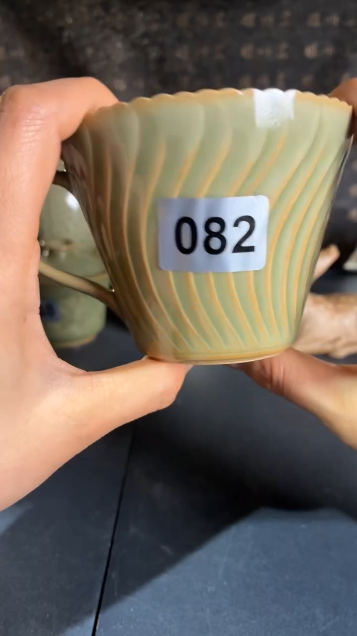 耀州窑仰山菊斑咖啡杯微瑕082