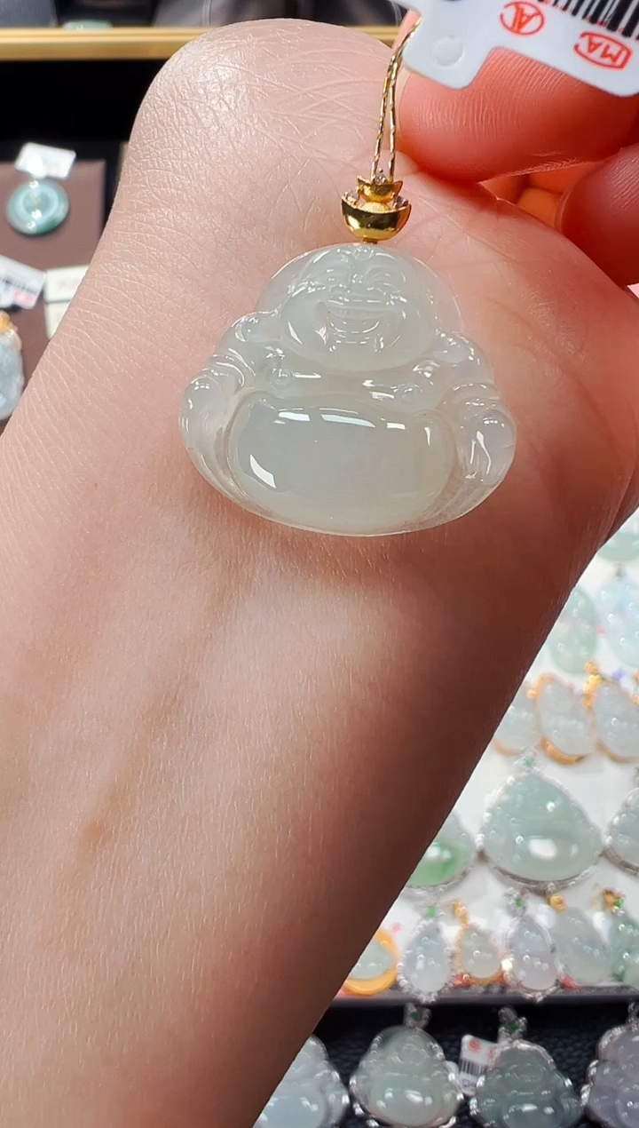 【闪购商品】翡翠吊坠(不含链)18K金镶嵌佛公吊坠110A