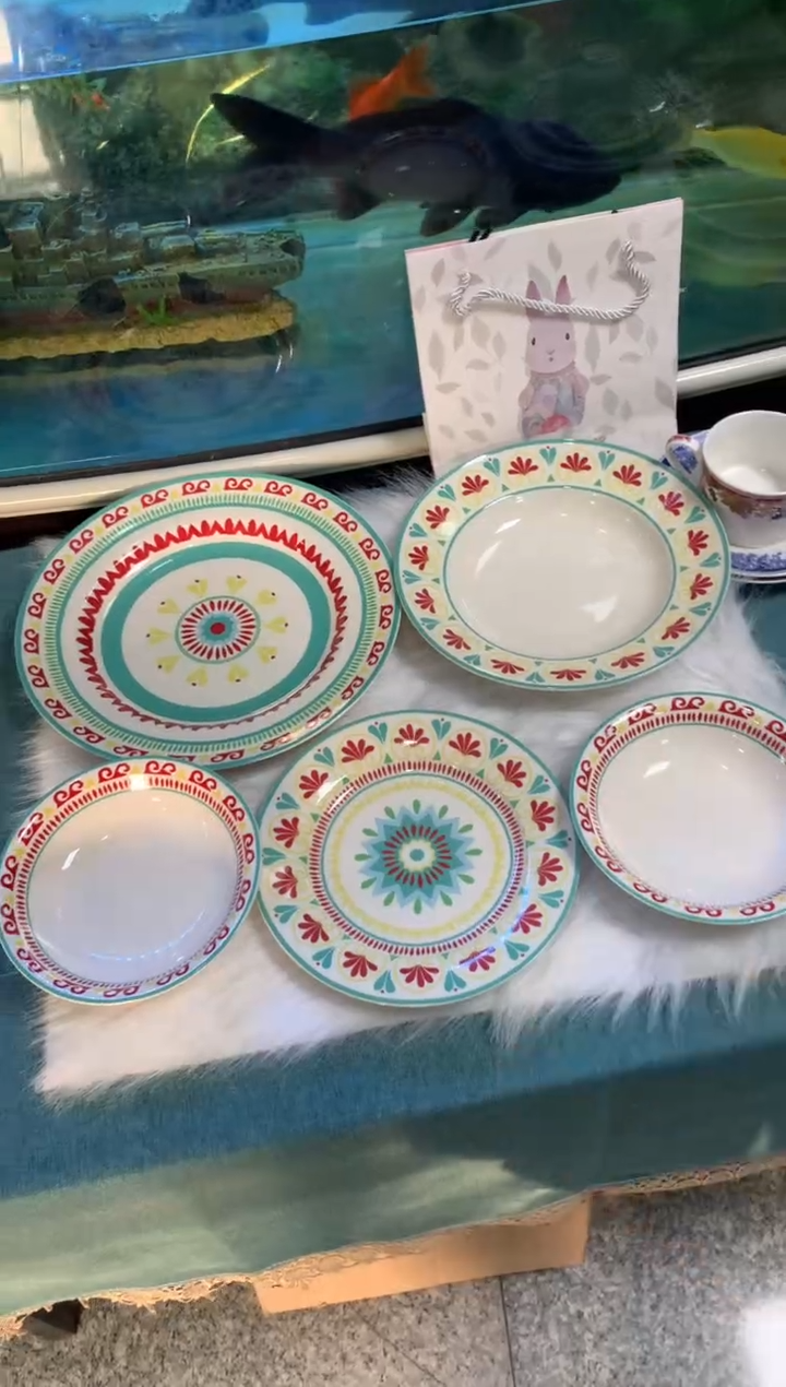 【闪购商品】瓷片陶瓷原单CC926餐具五件套