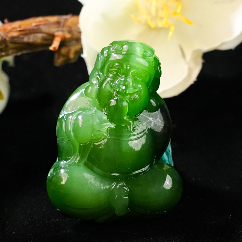 lot11 和田玉碧玉财神 /qg51125-178012 保利山东