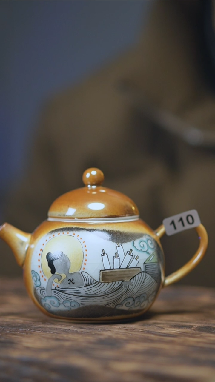 【闪购商品】110景德镇手绘无相睡佛茶壶