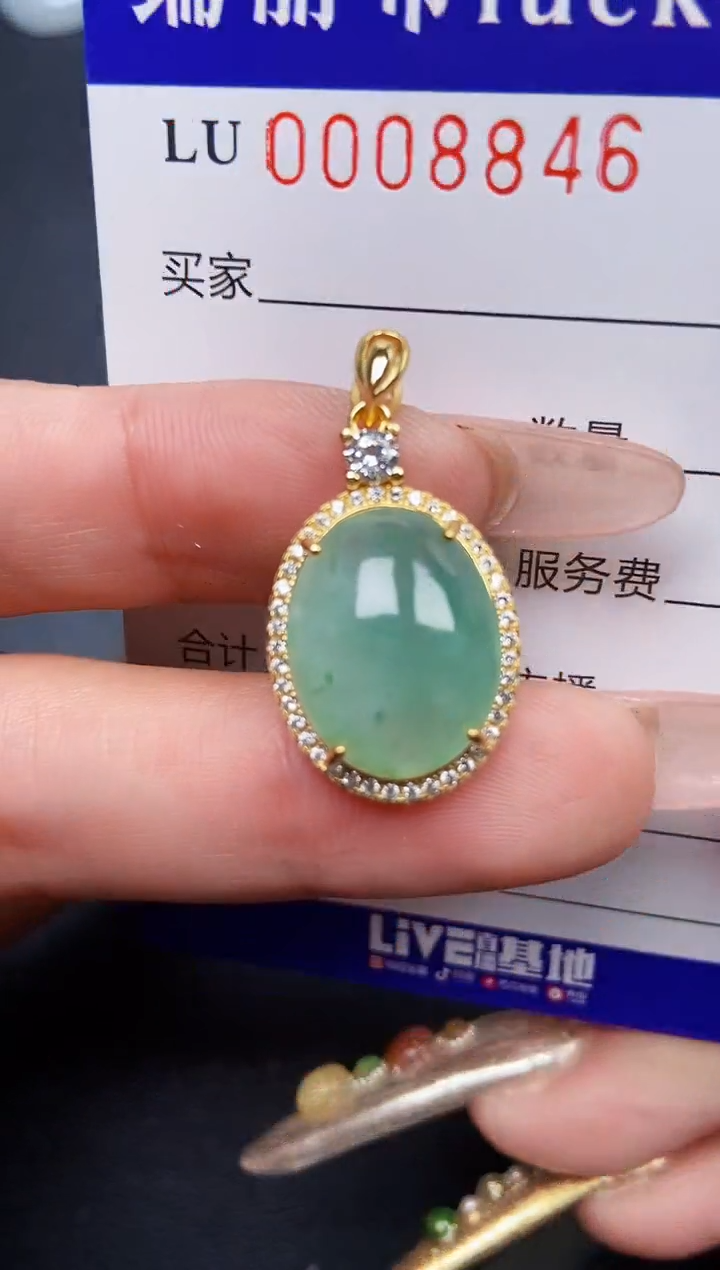 【闪购商品】翡翠颈饰银S925镶嵌8846