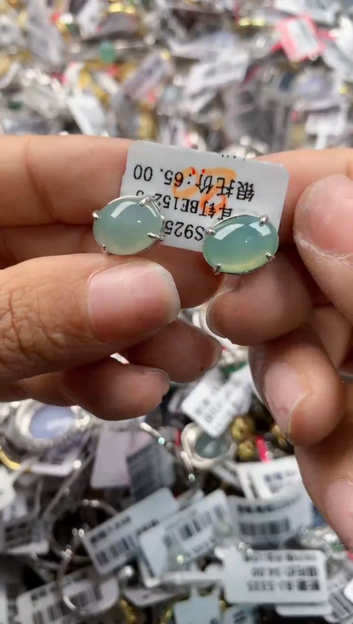 银S925镶嵌戒指翡翠13    5