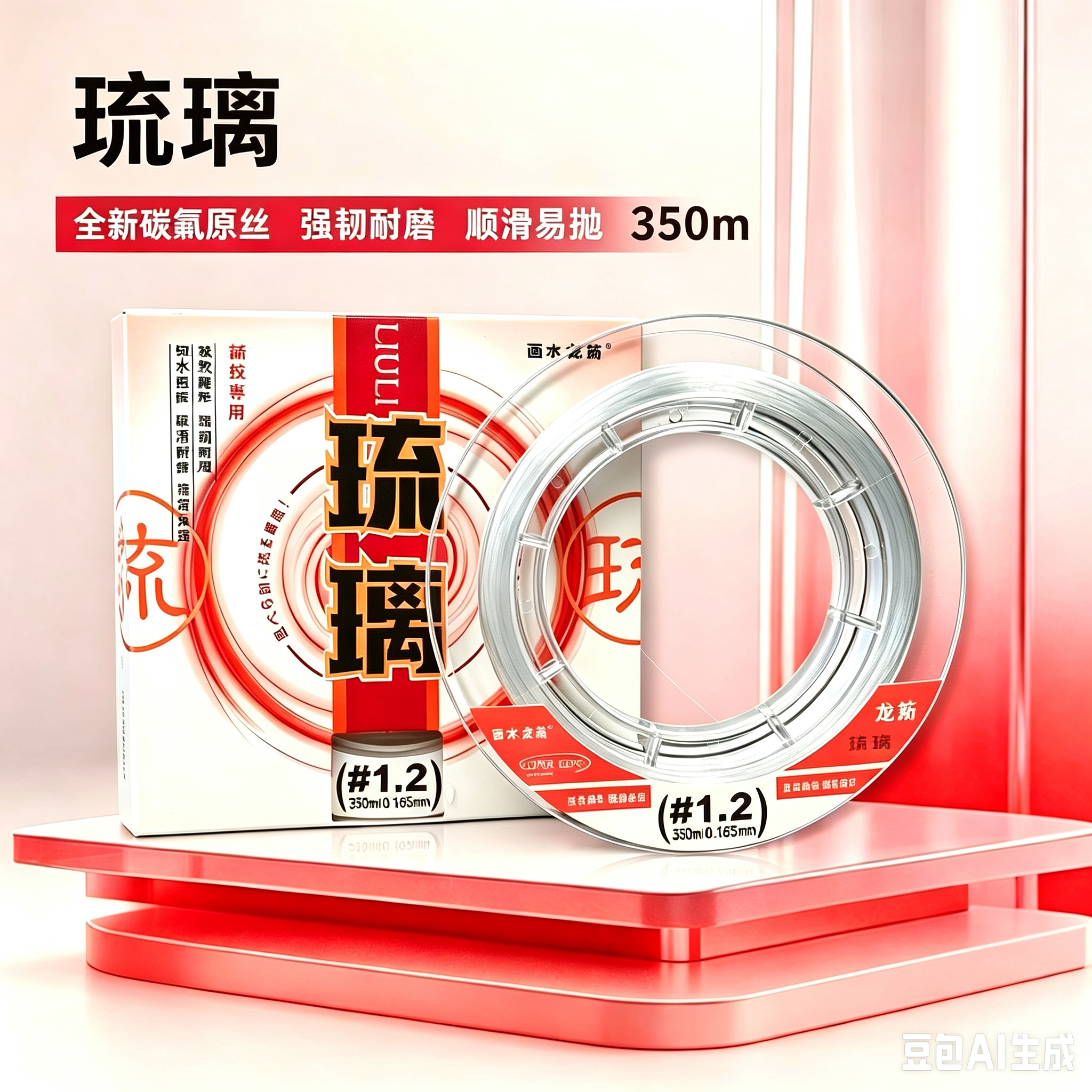 350Mpe琉璃鱼线强拉力不打卷超柔软原丝耐磨主线子线