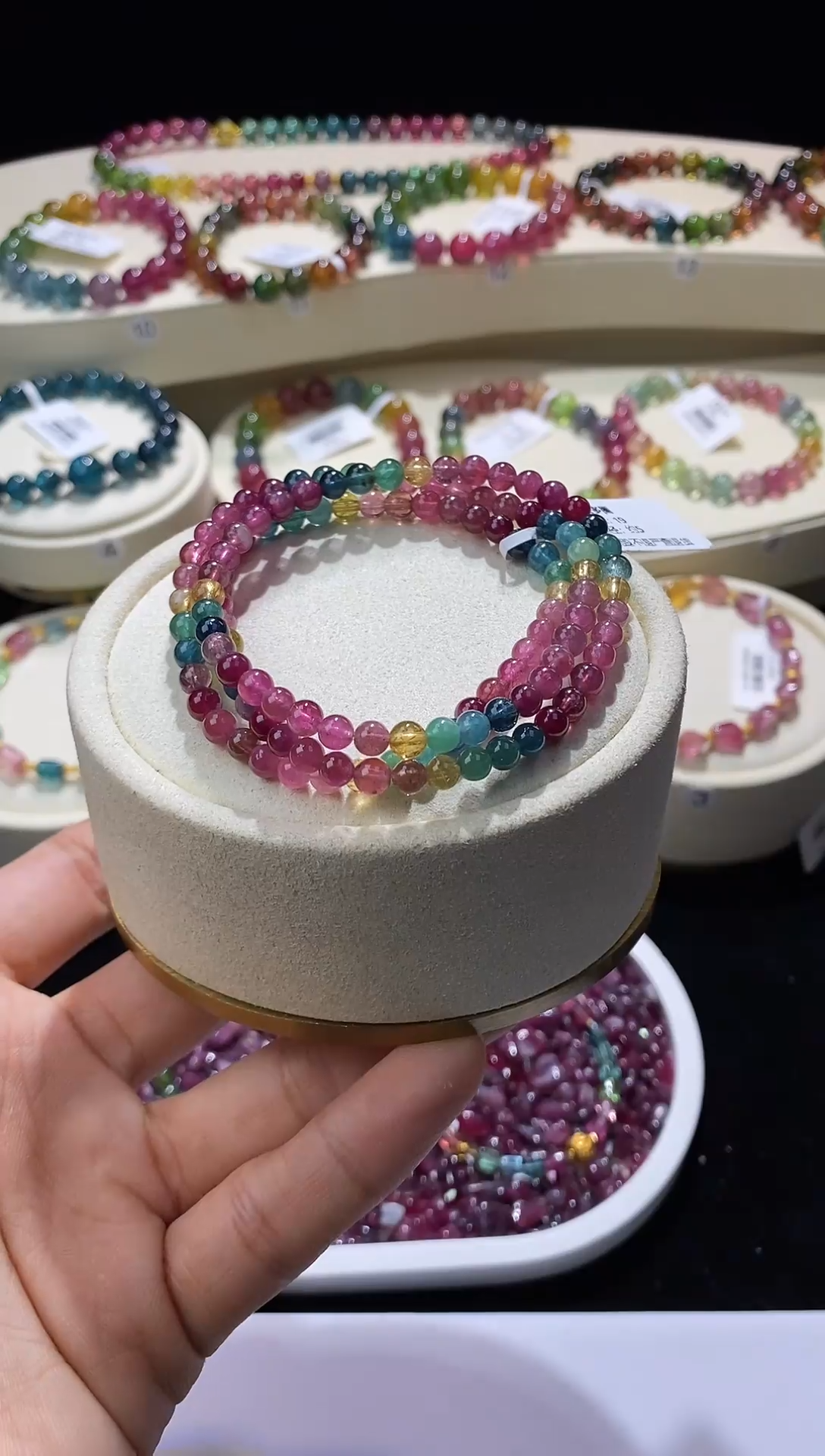 【闪购商品】碧玺手链未镶嵌11号三圈B0978多样性发一