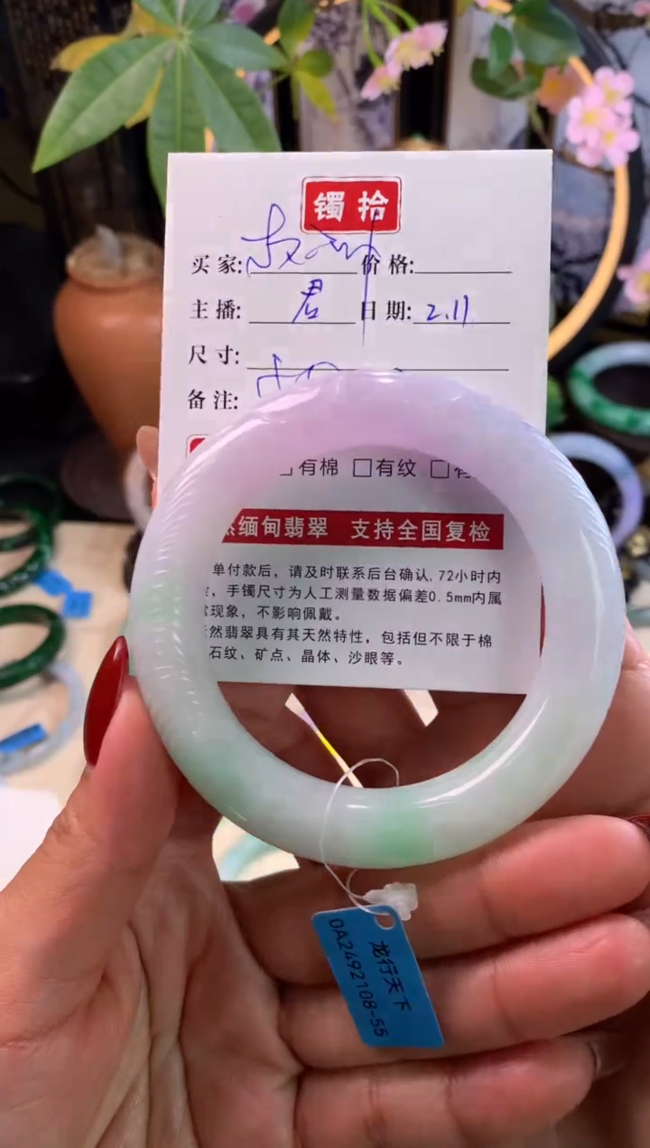 【闪购商品】翡翠手镯未镶嵌1 翡翠手镯 55