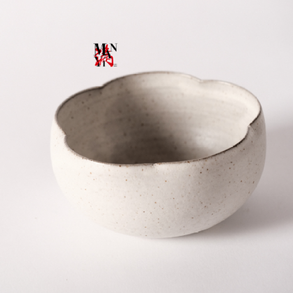 4.5英寸碗  粉引五瓣桃花碗W0472